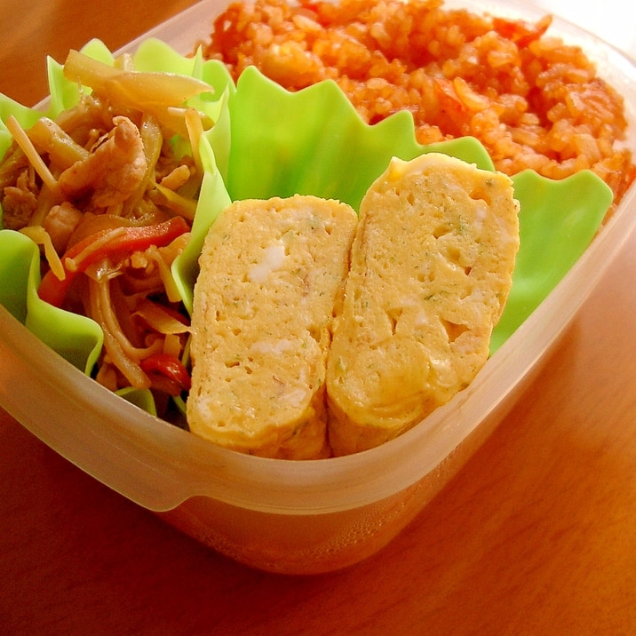 青のりと鰹節の速攻!卵焼き♪納豆のたれ活用